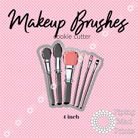 Makeup Brushes 3D Printed Cookie Cutter - 4 inch