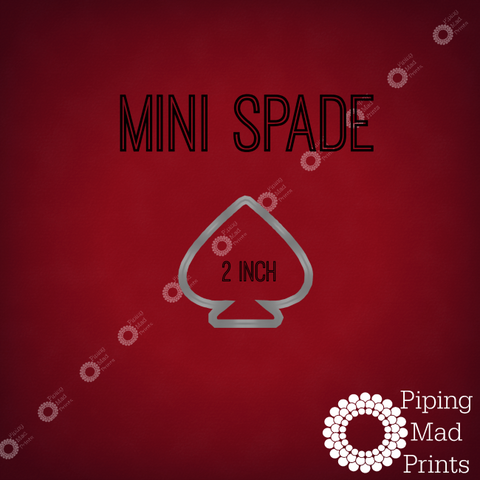 Mini Spade 3D Printed Cookie Cutter - 2 inch - Piping Mad Prints - Green Bros Collective