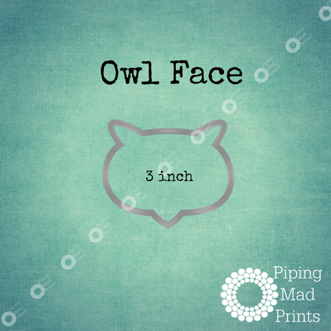 Owl Face 3D Printed Cookie Cutter - 3 inch - Piping Mad Prints - Green Bros Collective