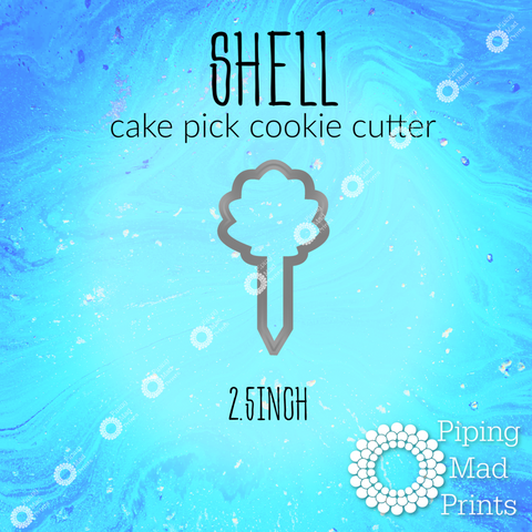 Shell 3D Printed Cake Pick Cookie Cutter - 2.5inch