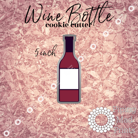 Wine Bottle 3D Printed Cookie Cutters - 5 inch