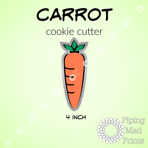 Carrot 3D Printed Cookie Cutter - 4 inch