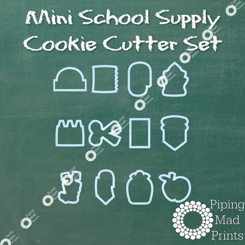 Mini School Supply Cookie Cutter Set of 12