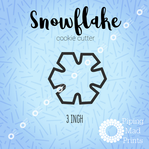 Snowflake 3D Printed Cookie Cutter - 3 inch