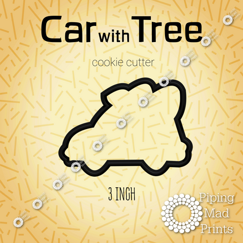 Car with Tree 3D Printed Cookie Cutter - 3 inch