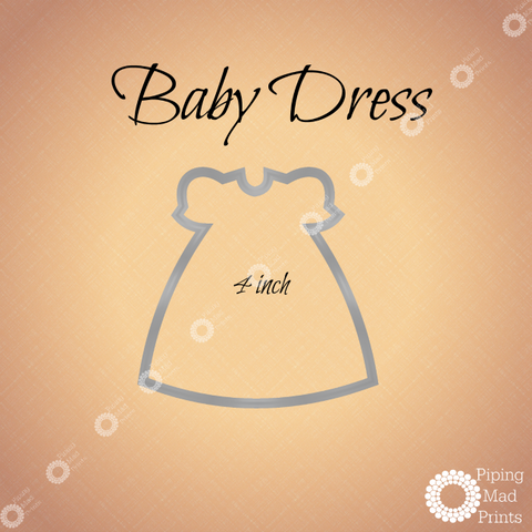 Baby Dress 3D Printed Cookie Cutter - 4 inch - Piping Mad Prints - Green Bros Collective