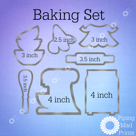 Baking 3D Printed Cookie Cutter - Set of 7