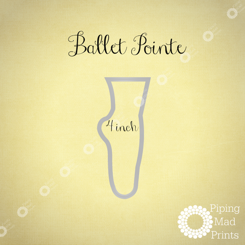 Ballet Pointe 3D Printed Cookie Cutter - 4 inch - Piping Mad Prints - Green Bros Collective