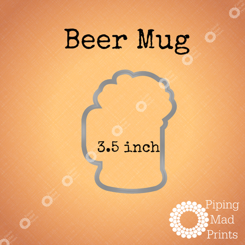 Beer Mug 3D Printed Cookie Cutter - 3.5 inch - Piping Mad Prints - Green Bros Collective