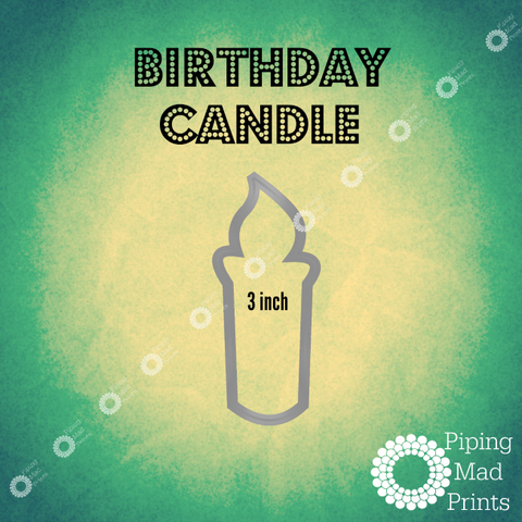 Birthday Candle 3D Printed Cookie Cutter - 3 inch - Piping Mad Prints - Green Bros Collective