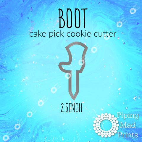 Boot 3D Printed Cake Pick Cookie Cutter - 2.5 inch