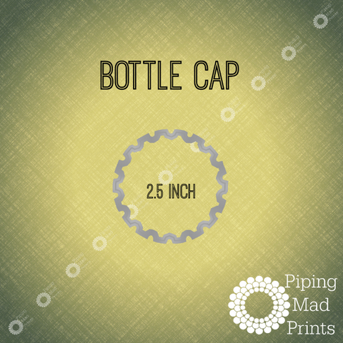 Bottle Cap 3D Printed Cookie Cutter - 2.5 inch - Piping Mad Prints - Green Bros Collective