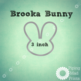Brooka Bunny 3D Printed Cookie Cutter - 3 inch - Piping Mad Prints - Green Bros Collective