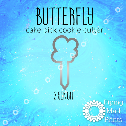 Butterfly 3D Printed Cake Pick Cookie Cutter - 2.5inch