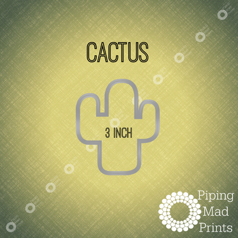 Cactus 3D Printed Cookie Cutter - 3 inch - Piping Mad Prints - Green Bros Collective