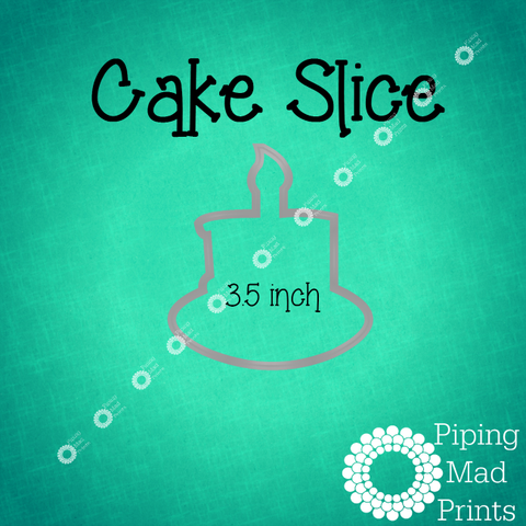 Cake Slice 3D Printed Cookie Cutter - 3.5 inch - Piping Mad Prints - Green Bros Collective