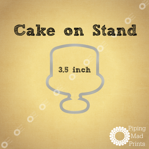 Cake on Stand 3D Printed Cookie Cutter - 3.5 inch - Piping Mad Prints - Green Bros Collective
