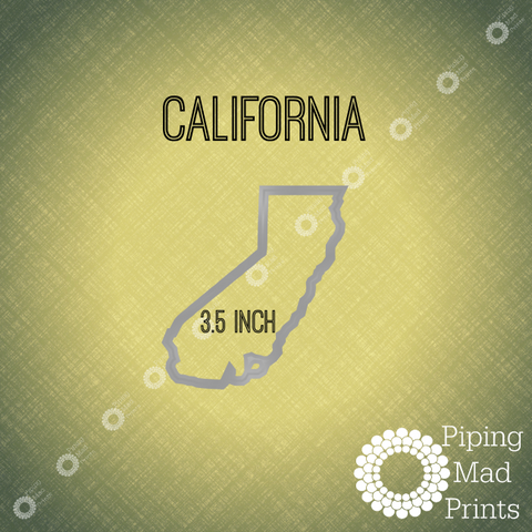 California 3D Printed Cookie Cutter - 3.5 inch - Piping Mad Prints - Green Bros Collective