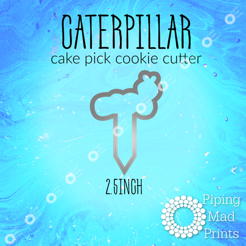 Caterpillar 3D Printed Cake Pick Cookie Cutter - 2.5inch