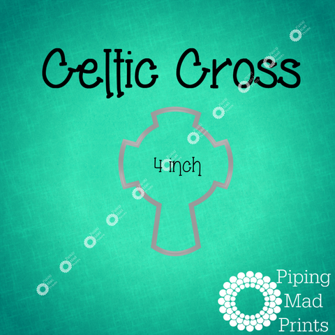 Celtic Cross 3D Printed Cookie Cutter - 4 inch - Piping Mad Prints - Green Bros Collective