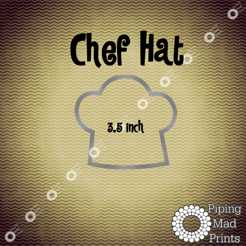Chef Hat 3D Printed Cookie Cutter - 3.5 inch - Piping Mad Prints - Green Bros Collective