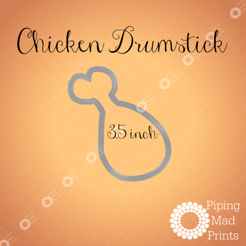 Chicken Drumstick 3D Printed Cookie Cutter - 3.5 inch - Piping Mad Prints - Green Bros Collective