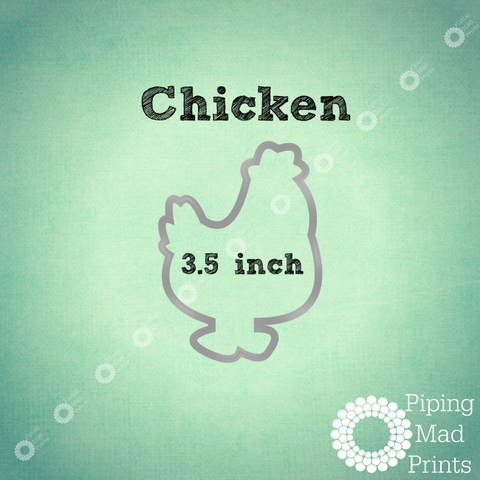 Chicken 3D Printed Cookie Cutter - 3.5 inch - Piping Mad Prints - Green Bros Collective