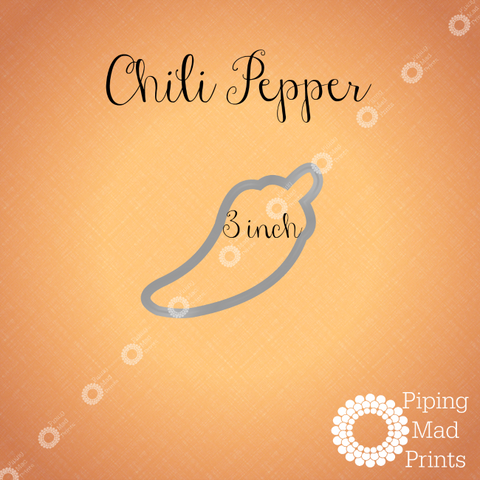 Chili Pepper 3D Printed Cookie Cutter - 3 inch - Piping Mad Prints - Green Bros Collective