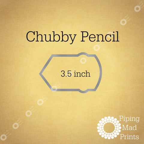 Chubby Pencil 3D Printed Cookie Cutter - 3.5 inch - Piping Mad Prints - Green Bros Collective