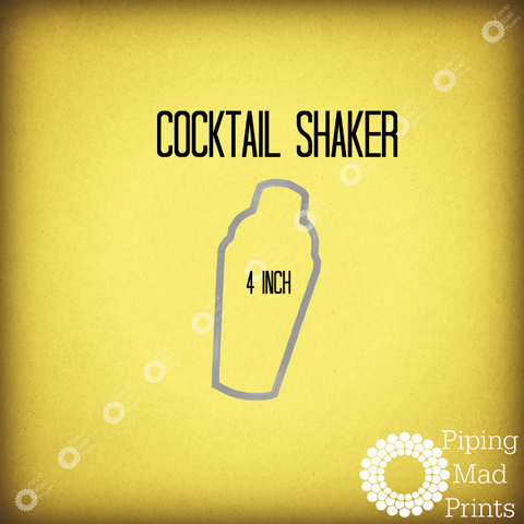 Cocktail Shaker 3D Printed Cookie Cutter - 4 inch - Piping Mad Prints - Green Bros Collective