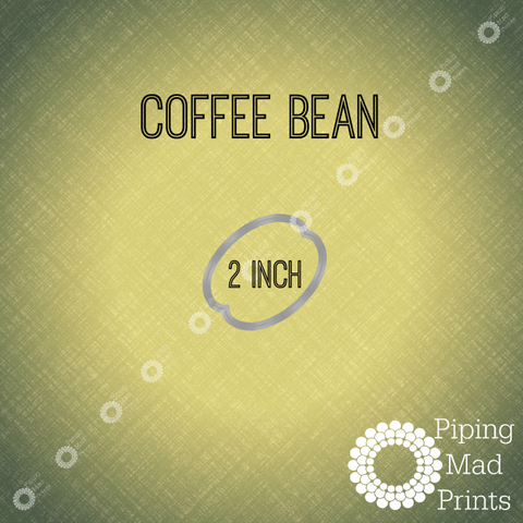 Coffee Bean 3D Printed Cookie Cutter - 2 inch - Piping Mad Prints - Green Bros Collective