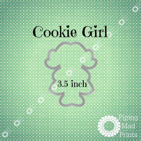Cookie Girl 3D Printed Cookie Cutter - 3.5 inch - Piping Mad Prints - Green Bros Collective