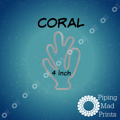 Coral 3D Printed Cookie Cutter - 4 inch - Piping Mad Prints - Green Bros Collective
