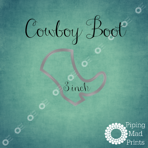 Cowboy Boot 3D Printed Cookie Cutter - 3 inch - Piping Mad Prints - Green Bros Collective
