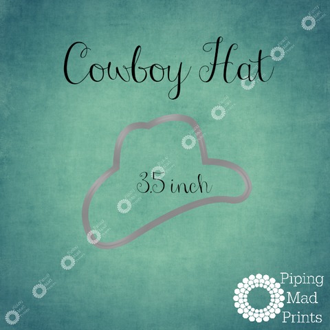 Cowboy Hat 3D Printed Cookie Cutter - 3.5 inch - Piping Mad Prints - Green Bros Collective