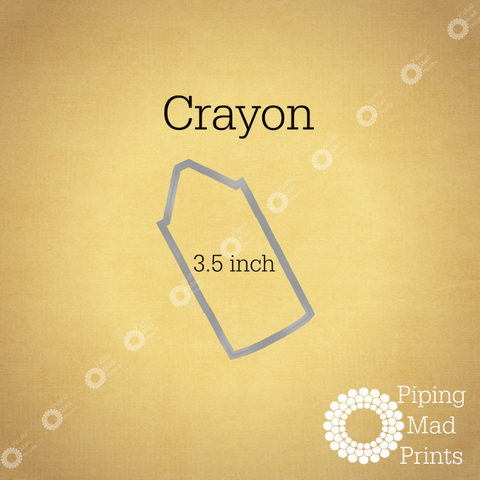 Crayon 3D Printed Cookie Cutter - 3.5 inch - Piping Mad Prints - Green Bros Collective