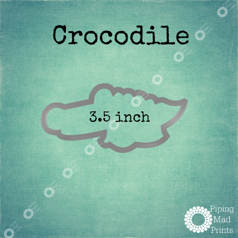 Crocodile 3D Printed Cookie Cutter - 3.5 inch - Piping Mad Prints - Green Bros Collective