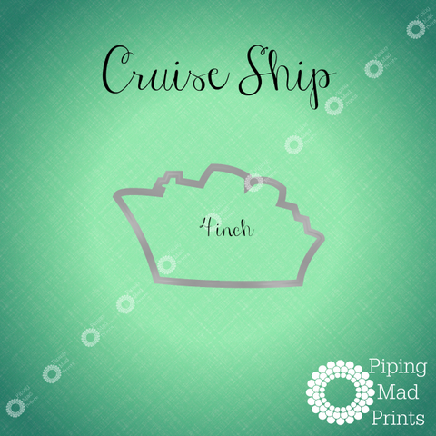 Cruise Ship 3D Printed Cookie Cutter - 4 inch - Piping Mad Prints - Green Bros Collective