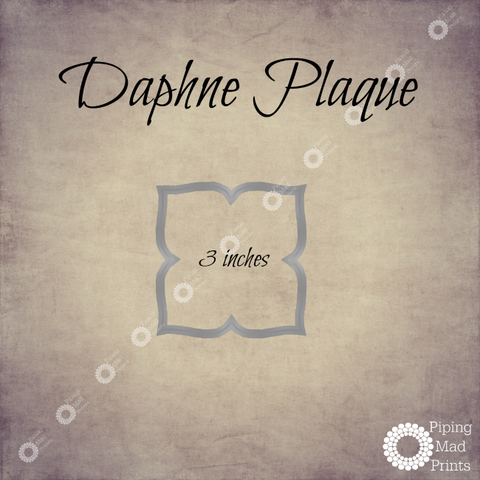 Daphne Plaque 3D Printed Cookie Cutter - 3 inch - Piping Mad Prints - Green Bros Collective