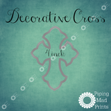Decorative Cross 3D Printed Cookie Cutter - 4 inch - Piping Mad Prints - Green Bros Collective