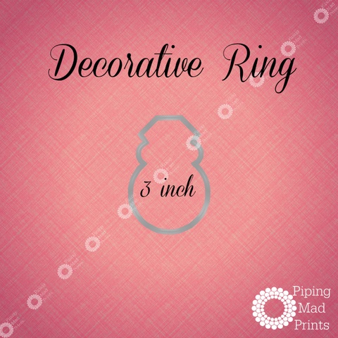 Decorative Ring 3D Printed Cookie Cutter - 3 inch - Piping Mad Prints - Green Bros Collective