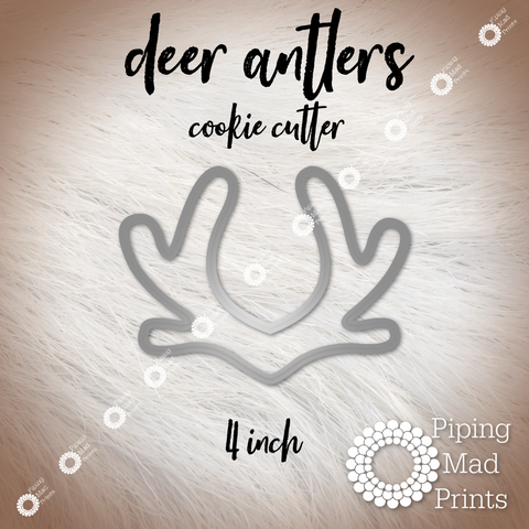 Deer Antlers 3D Printed Cookie Cutter - 4 inch