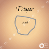 Diaper 3D Printed Cookie Cutter - 3 inch - Piping Mad Prints - Green Bros Collective