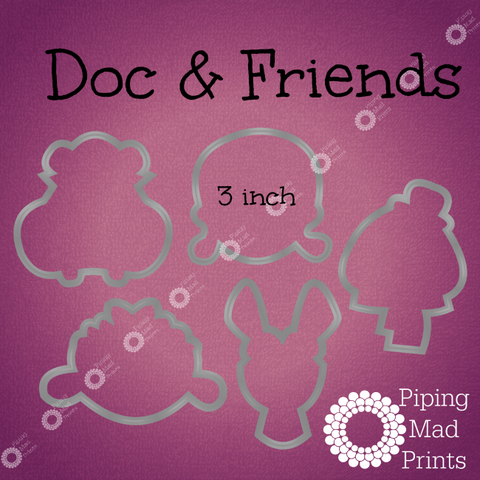 Doc & Friends 3D Printed Cookie Cutter Set of 5  - 3 inch