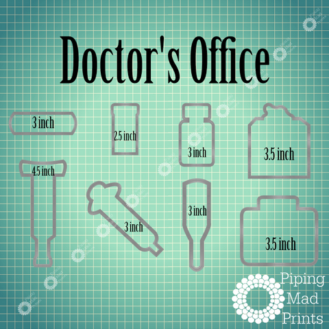 Doctor's Office 3D Printed Cookie Cutter Set of 8