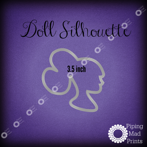 Doll Silhouette 3D Printed Cookie Cutter - 3.5 inch - Piping Mad Prints - Green Bros Collective