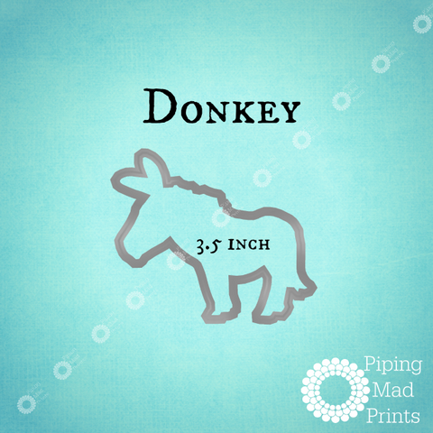 Donkey 3D Printed Cookie Cutter - 3.5 inch - Piping Mad Prints - Green Bros Collective
