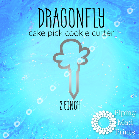 Dragonfly 3D Printed Cake Pick Cookie Cutter - 2.5inch