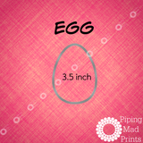 Egg 3D Printed Cookie Cutter - 3.5 inch - Piping Mad Prints - Green Bros Collective