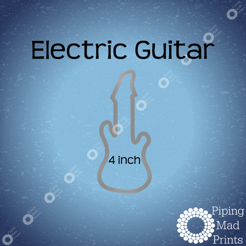 Electric Guitar 3D Printed Cookie Cutter - 4 inch - Piping Mad Prints - Green Bros Collective